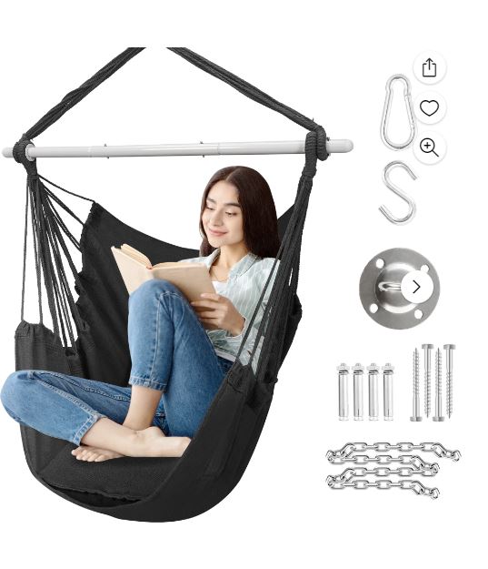 Large Hammock Chair Swing, Relax Hanging Rope Swing Chair with