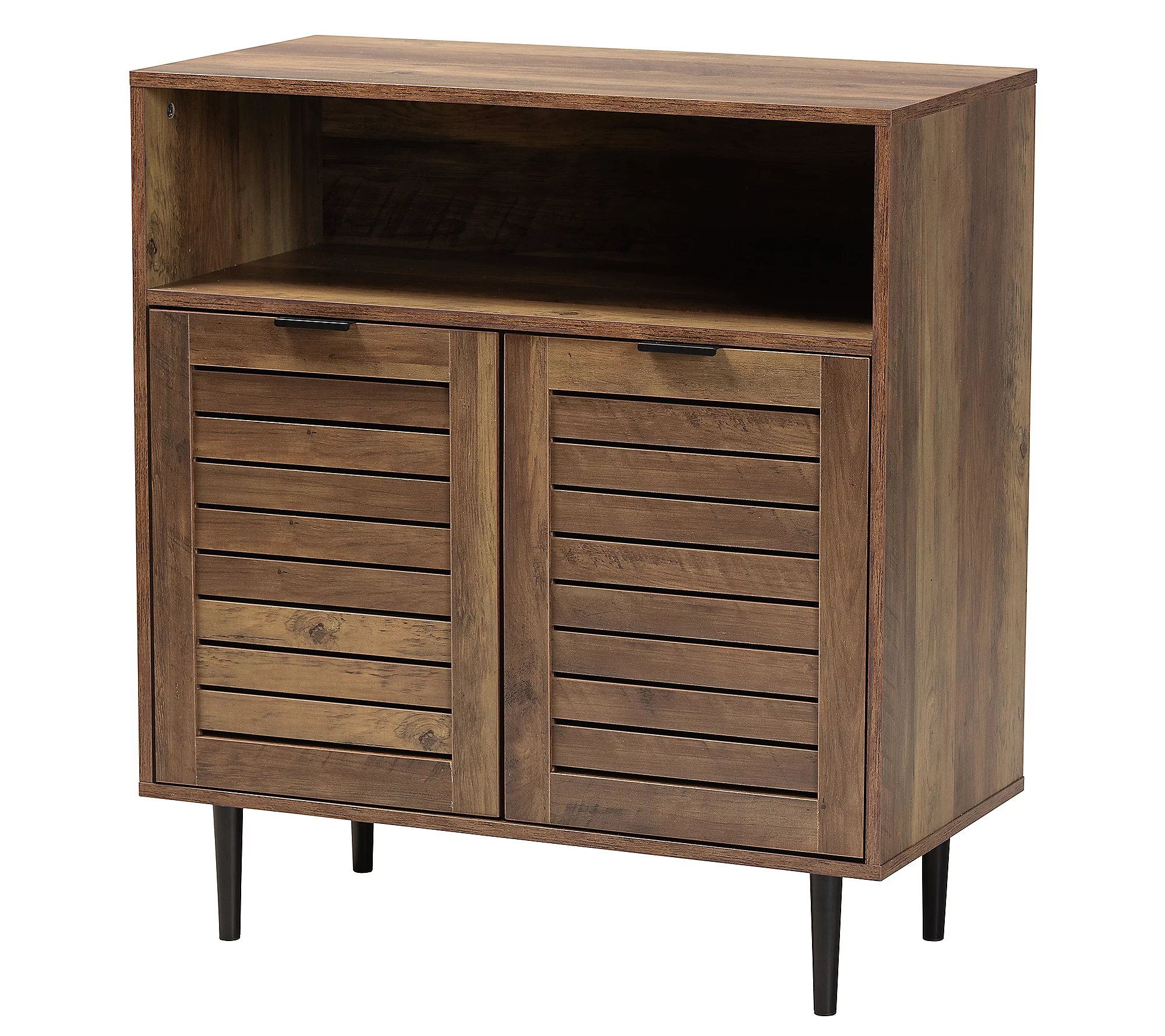 Baxton Studio Baylah Brown Wood and Black MetalSideboard