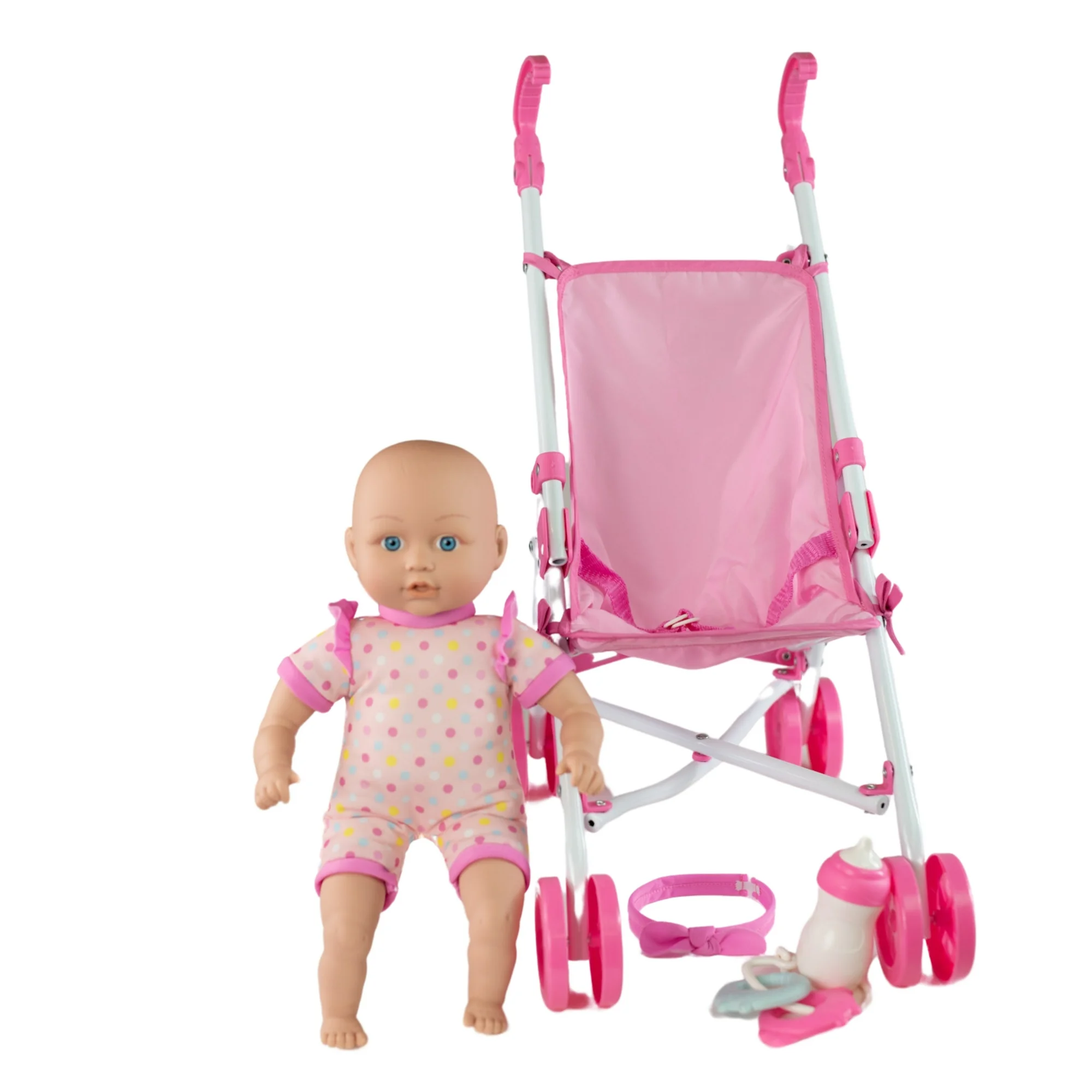 My Sweet Love Baby on the Go Doll and Stroller Set with Accessories, Light Skintone, 5 Pieces Included
