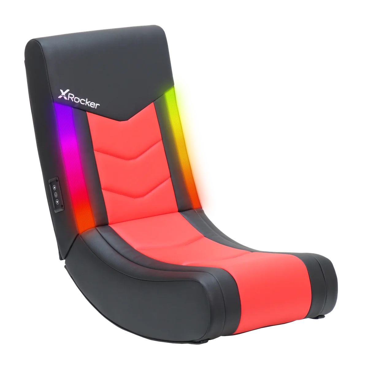 X Rocker Solo Floor Rocker Gaming Chair with RGB Lighting, Red