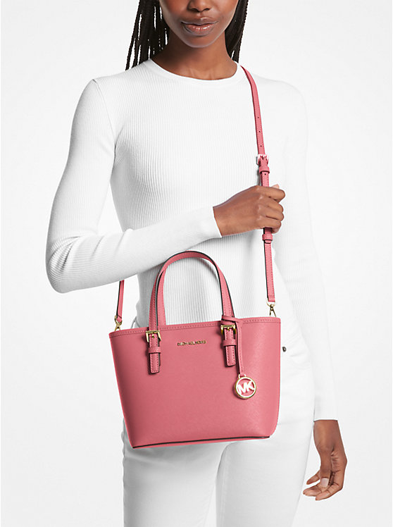 michaelkors Jet Set Travel Extra-Small Saffiano Leather Top-Zip Tote Bag