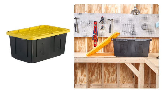 Project Source Commander Large 27-Gallon s (108-Quart) Black Heavy Duty Tote with Standard Snap Lid