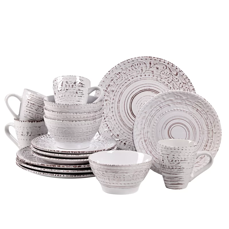 Arya 16 Piece Stoneware Dinnerware Set – Service for 4