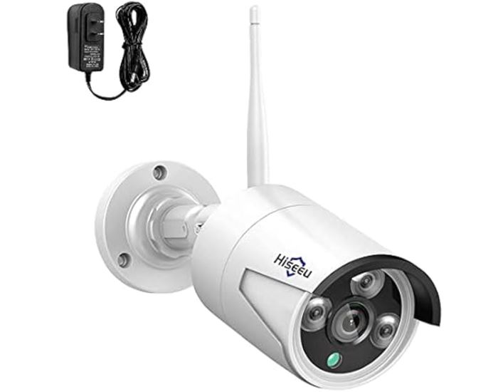 Hiseeu Camera Add on 3MP Outdoor Wireless Security Camera, Waterproof Outdoor Indoor 3.6mm Lens IR Cut Day & Night Vision with Power Adapter, Compatible 10CH Wireless Security