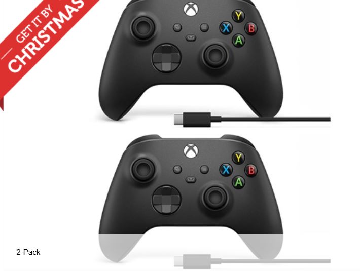 (2 PACK) Xbox Core Wireless Controller + USB-C Cable
