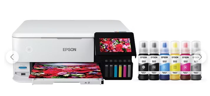 Epson EcoTank Photo ET-8500 Wireless Color Inkjet Printer, All-In-One Supertank, Print, Scan, Copy (9472523)