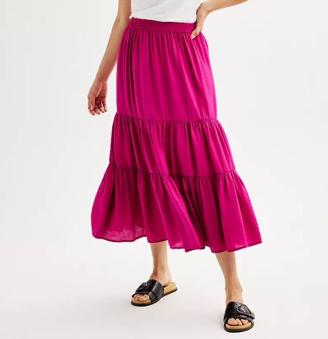 Women’s Sonoma Goods For Life® Tiered Midi Skirt