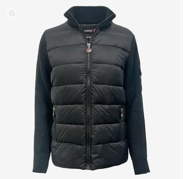 Canada Weather Gear Women’s Full Zip Puffer Jacket with Sweater Sleeves
