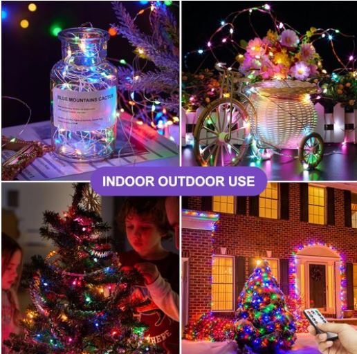 3 Pack: 40ft USB Waterproof Remote Control LED String Lights