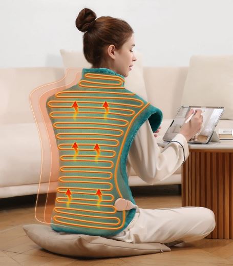 MaxKare Large Heating Pad with 4 Heat Settings & Auto Shut-off, for Full Body Stress Relief, 24″x33″- Green