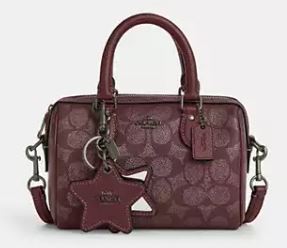 COACH outlet Boxed Mini Rowan Crossbody Bag And Mirror Bag Charm Set In Signature Canvas