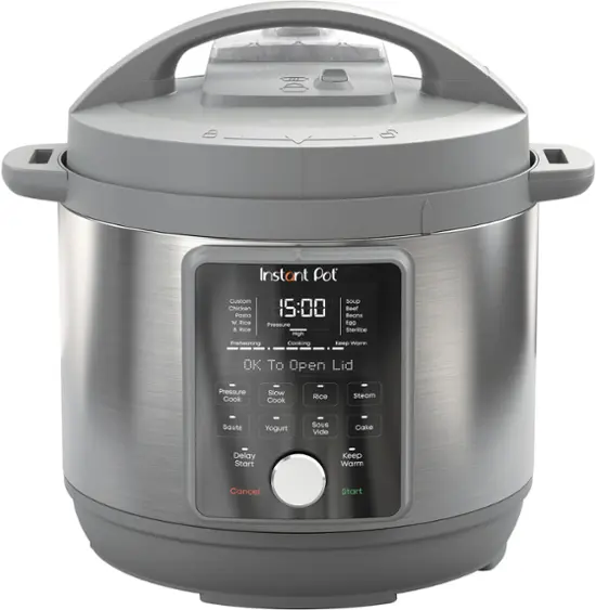 Instant Pot – 6QT Duo Plus Multi-Use Pressure Cooker with Whisper-Quiet Steam Release – Gray