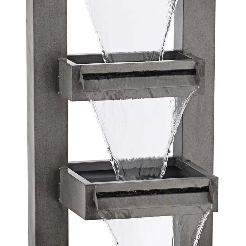 Georgetown Outdoor Metal Weather Resistant Tiered Waterfall Fountain