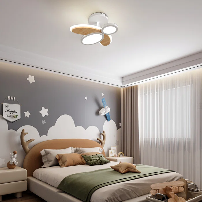 Hetvik 16.9″ LED Flush Mount Ceiling Light Kit Included for Kids Room