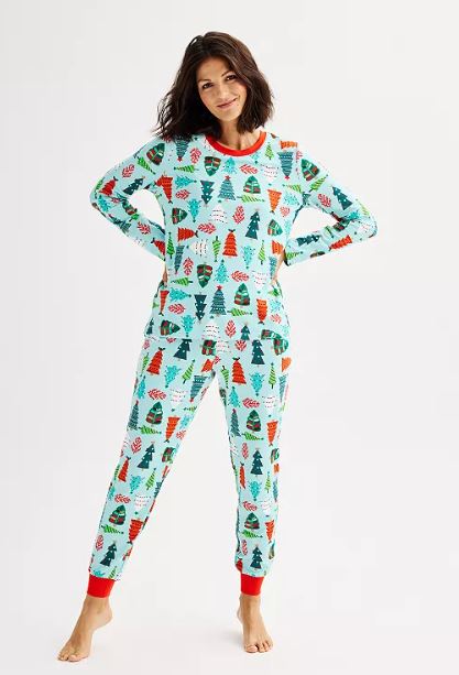 Women’s Jammies For Your Families® Trees Pajama Top & Jogger Pajama Bottoms Set