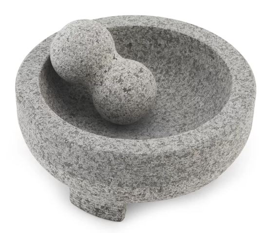 Farberware Professional Granite Molcajete Mortar and Pestle Stone Grinder, 4-Cup, Gray