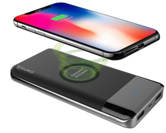 Aduro PowerUp Wireless Qi 10,000mAh Power Bank with Dual-USB Ports