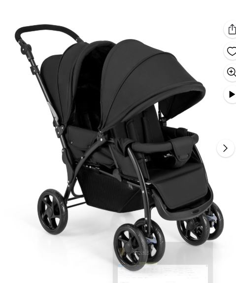 Costway Double Stroller Foldable Baby Twin Lightweight Travel Stroller Infant Pushchair Black