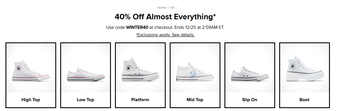 Converse 40% Off Almost Everything