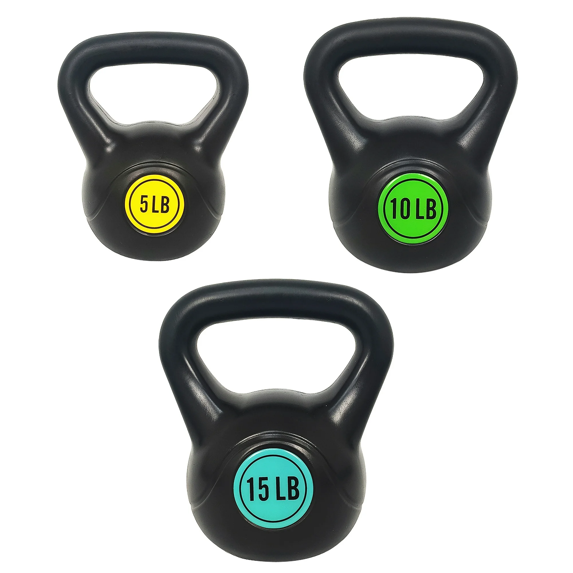 BalanceFrom 5 10 15lbs Wide Grip Kettlebell, Black