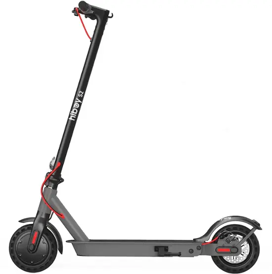HiBoy – S2 Foldable Electric Scooter w/ 17 mi Max Operating Range & 19 mph Max Speed – Grey