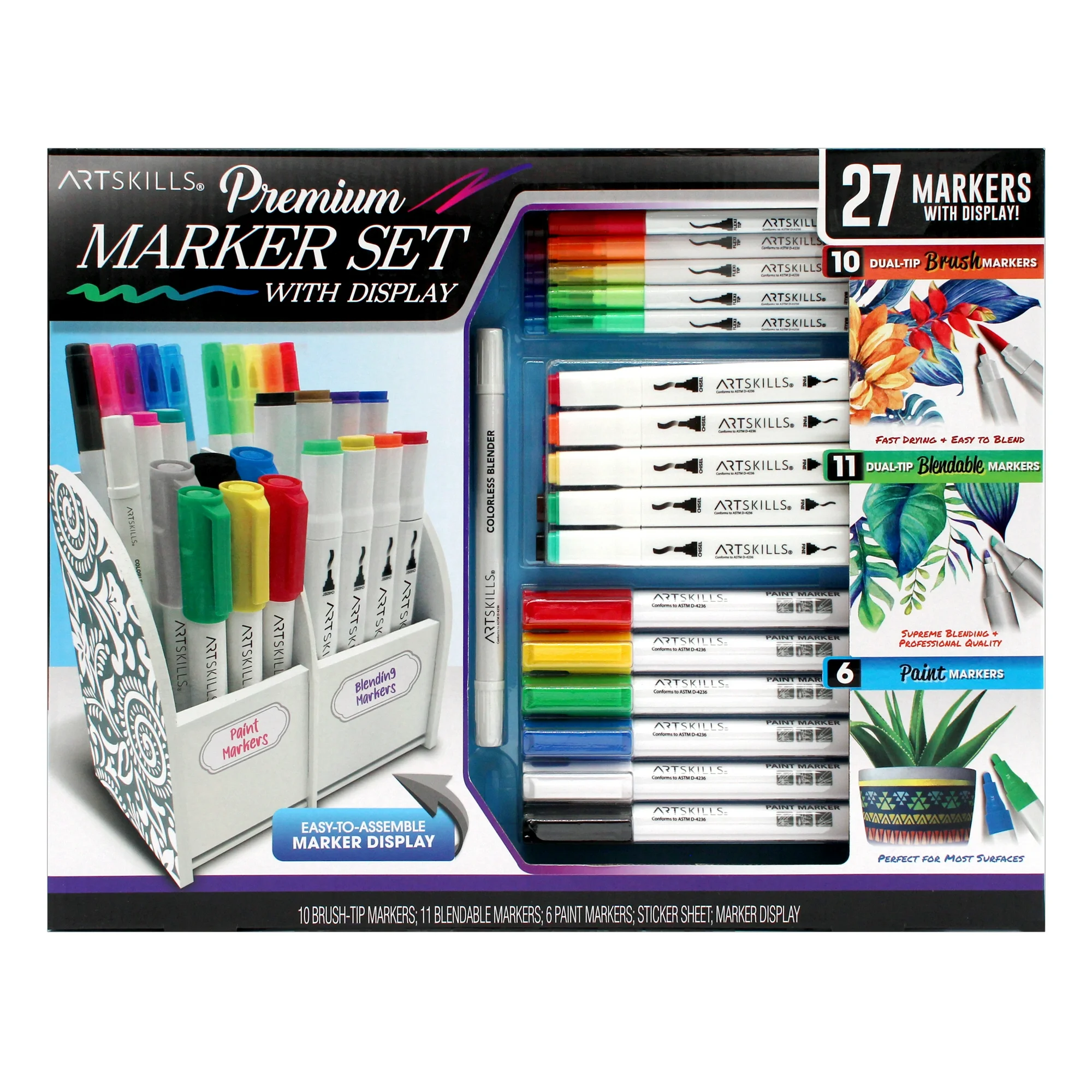 ArtSkills Premium Marker Set with Display, Coloring Sets for Teens