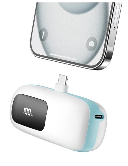 VILINICE Portable Charger Power Bank Type-C,5000mAh Battery Pack Charing Bank, Compatible with Android Samsung,Pixel,iPhone16/15 Series,Blue