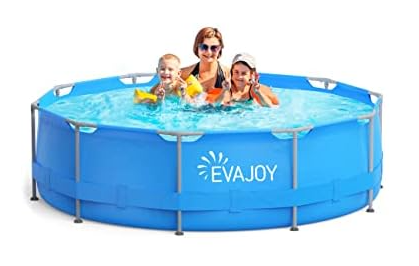 EVAJOY 12ft x 30in Metal Frame Swimming Pool