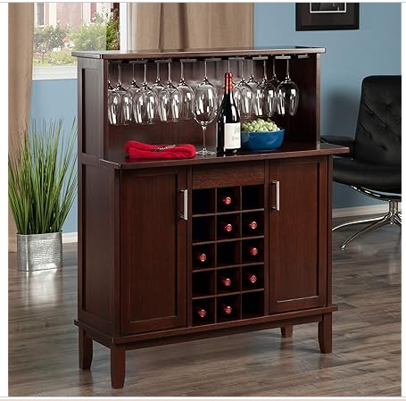 Winsome Beynac Bar Cappuccino Wine Cabinet