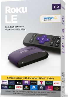 Roku LE HD Streaming Media Player Wi-Fi Enabled with High Speed HDMI Cable and Simple Remote