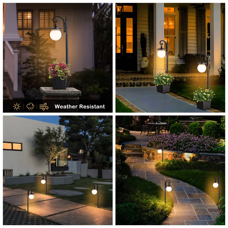 Solar Outdoor Post Light With Planter