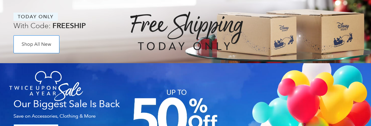 Disney Store Today Only Free Shipping