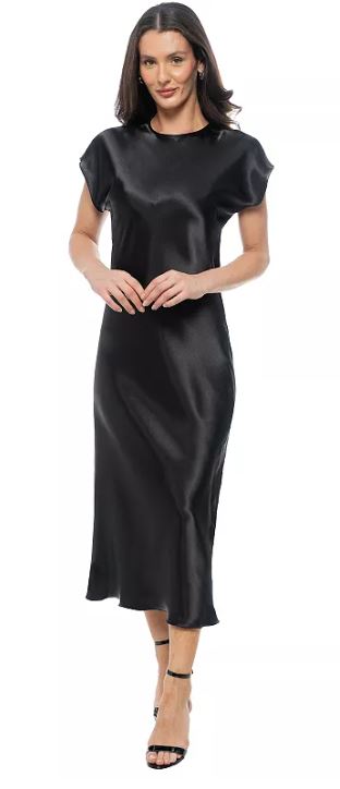 Women’s Tash + Sophie Solid Satin Bias Maxi Dress