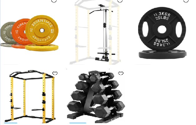 Lot of Gym equipment on sale.