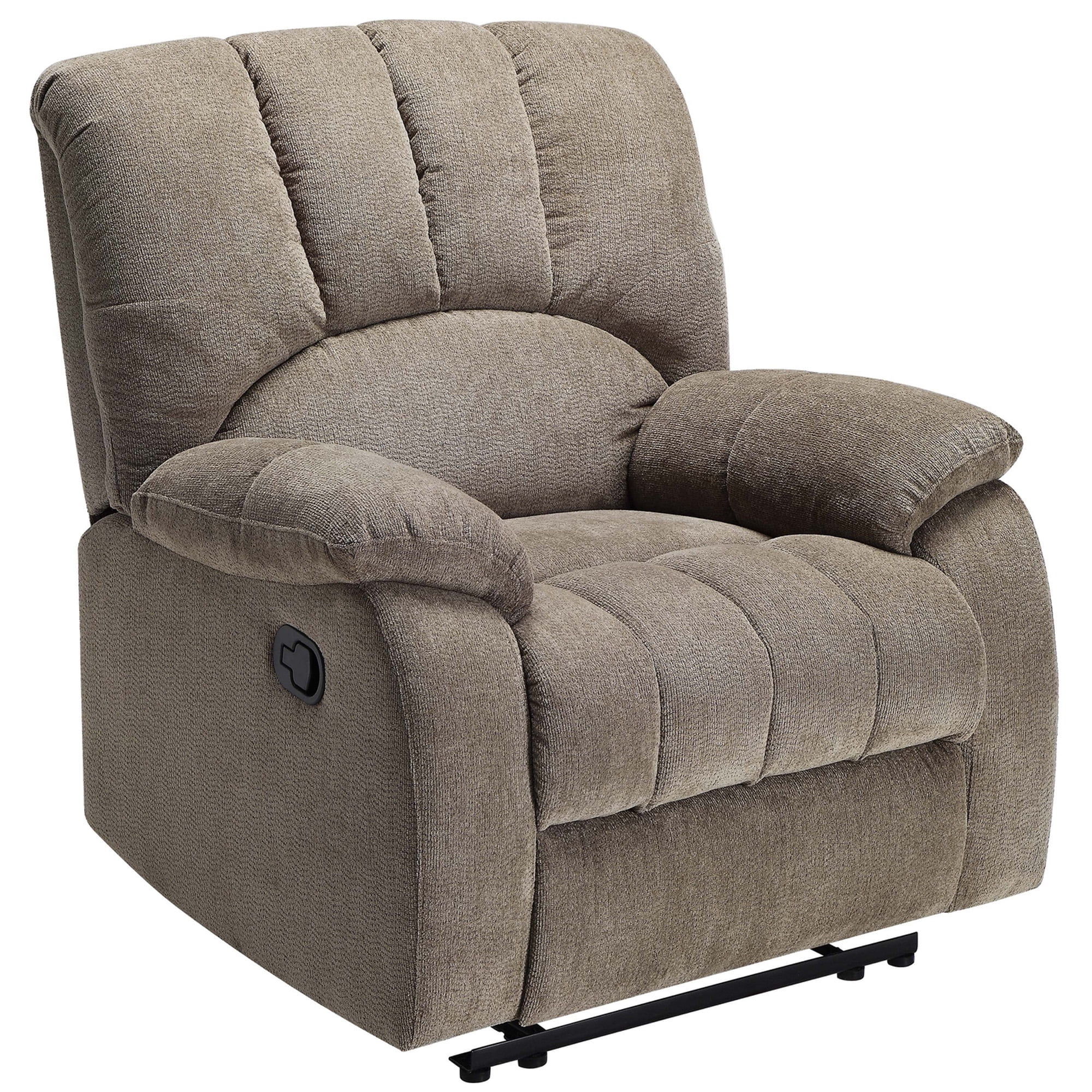Mainstays Small Space Recliner with Pocketed Comfort Coils, Grey Upholstered
