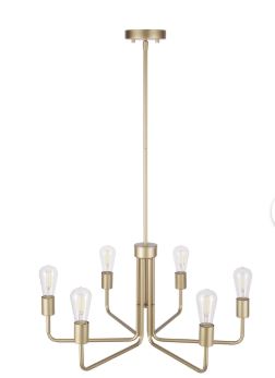 Better Homes & Gardens 6 Lights Chandelier,Burnished Brass Finish,Bulbs Not Included