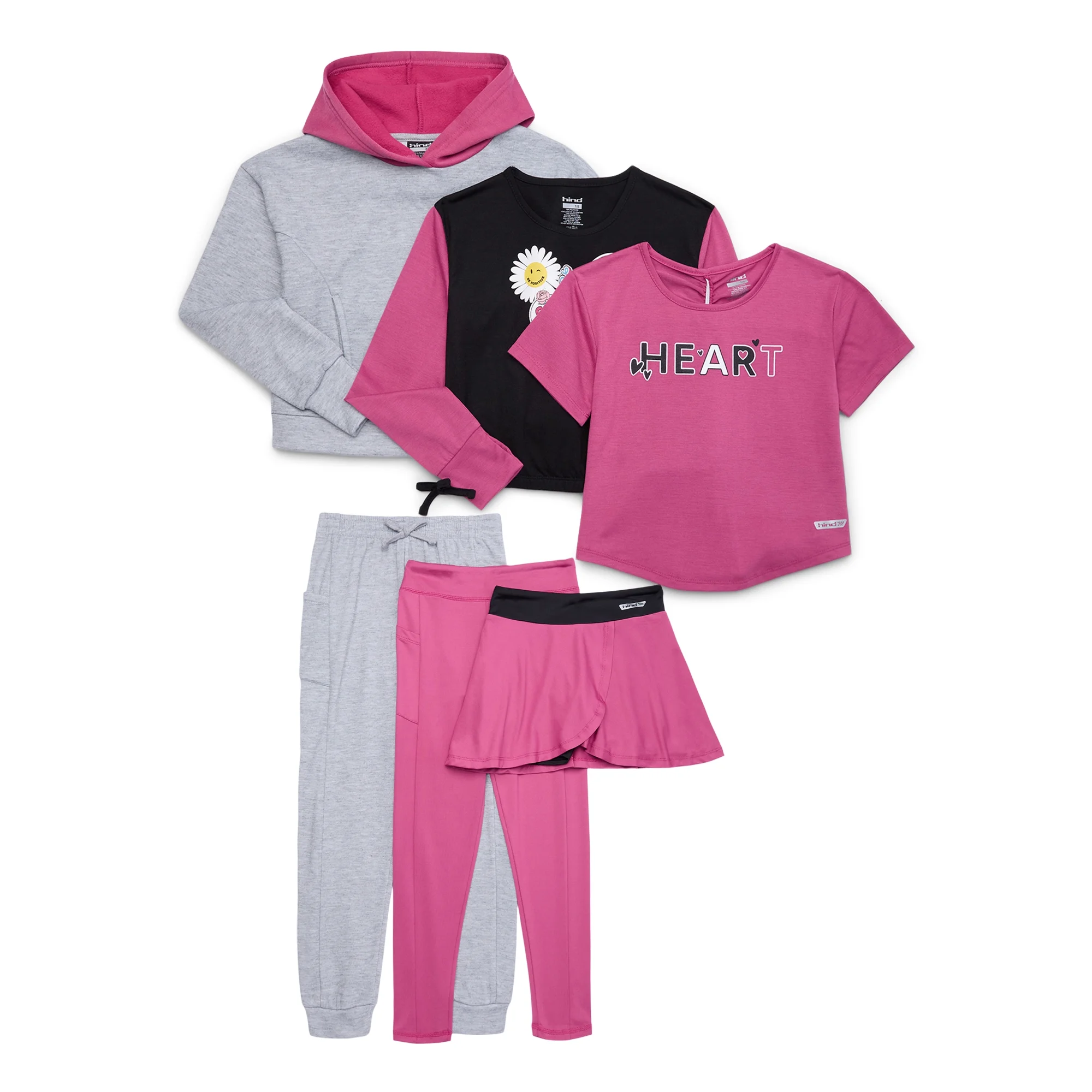 Hind Girl’s Athletic 6-Piece Performance Set, Sizes 4-16