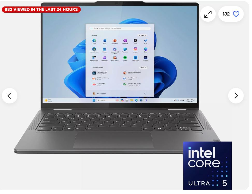 Lenovo – Yoga 7i 2-in-1 14″ 2K Touchscreen Laptop – Intel Core Ultra 5 125U w…