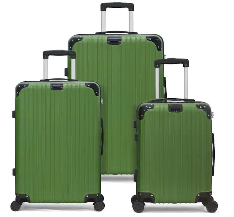 Grand Creek Nested Hardside Luggage Set in Sea Green, 3 Piece – TSA Compliant