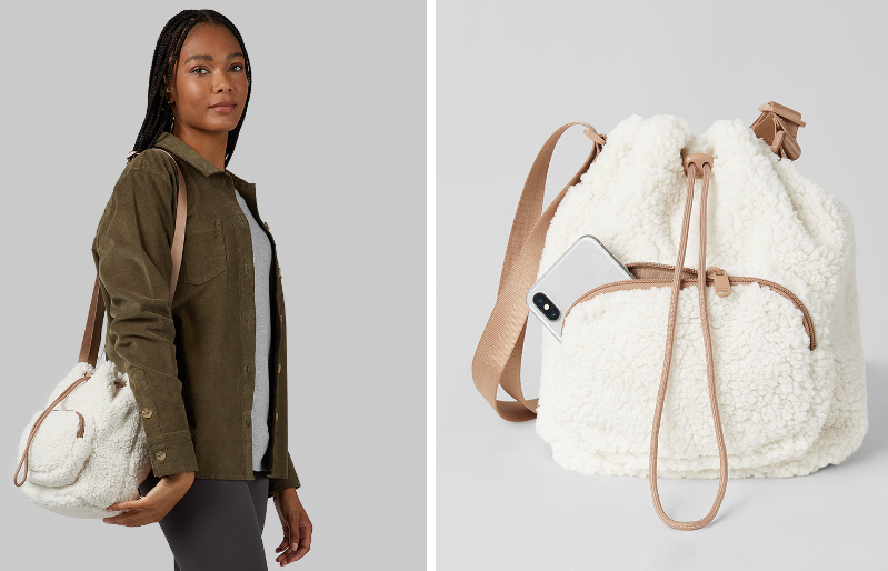 COZY SHERPA BUCKET BAG