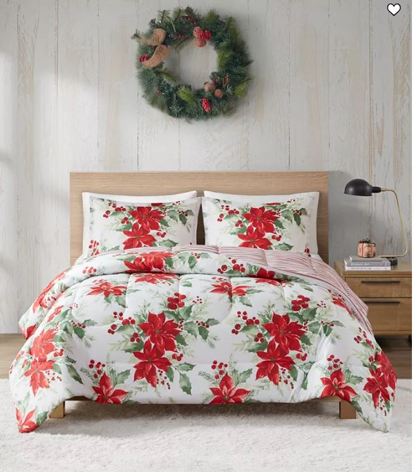 Poinsettias 3-Pc. Comforter Sets