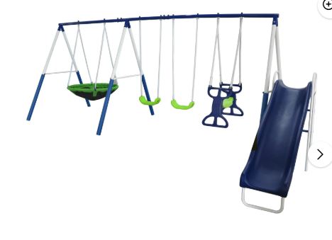 XDP Recreation All Star Playground Metal Swing Set for up to 7 Children