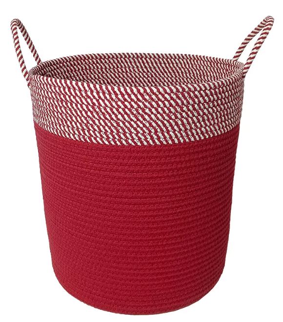 St. Nicholas Square® Braided Red & White Rope Tote