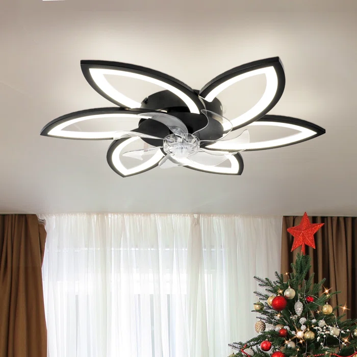 Acea 29.53” 7 Blade Ceiling Fan with LED Lights，Indoor Remote Control Ceiling Fans With Lights
