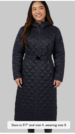 WOMEN’S DIAMOND QUILTED MAXI POLY-FILL COAT