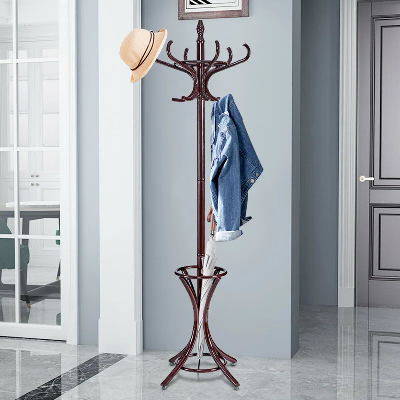 Solid Wood Freestanding Coat Rack