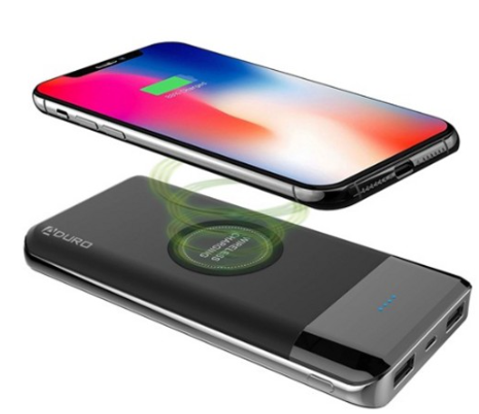 Aduro PowerUp Wireless Qi 10,000mAh Power Bank with Dual-USB Ports