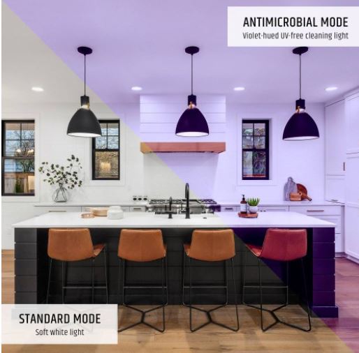 Brilli Antimicrobial LED Light Bulb UV-Free 60W Equivalent Dimmable 800 Lum