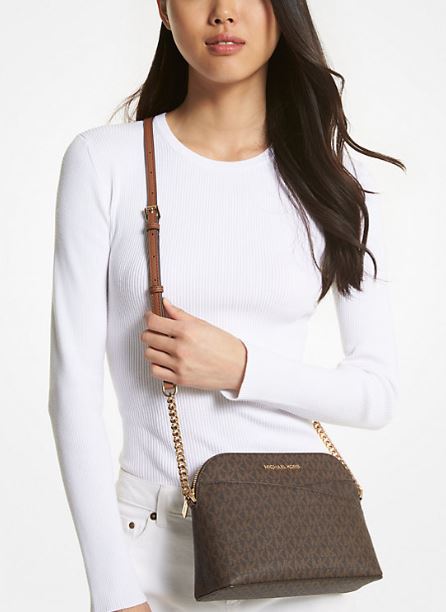 MICHAEL KORS Jet Set Travel Medium Logo Dome Crossbody Bag