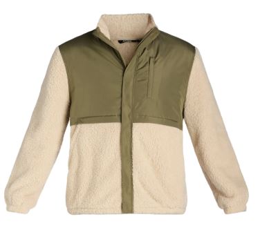 ANDE Men’s High Pile Fleece and Nylon Zip Jacket, Sizes S-3X